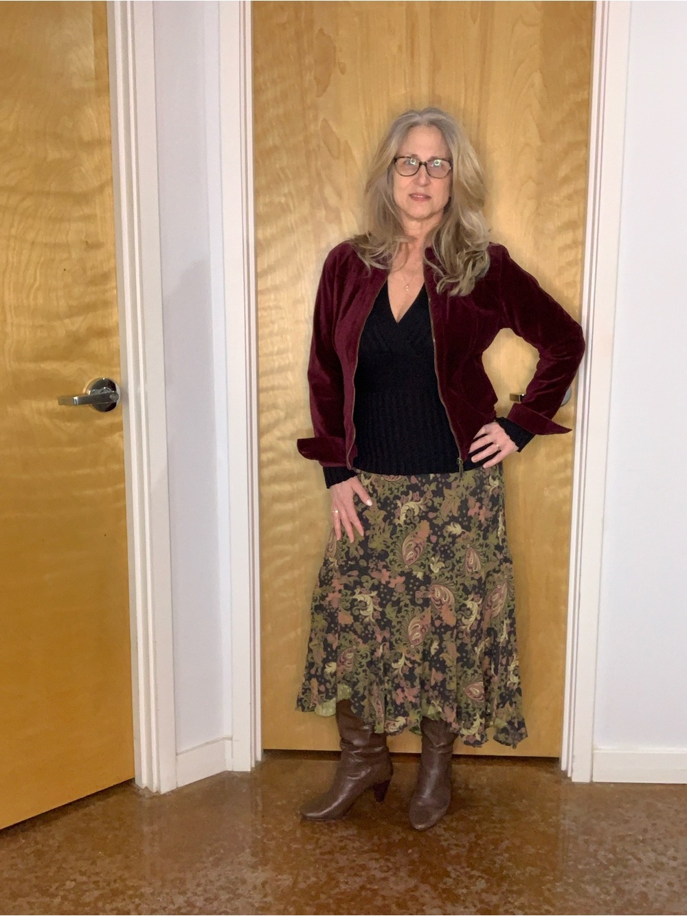 CAbi SET:  Reversible Skirt & Cabi Velvet Jacket, Size Medium